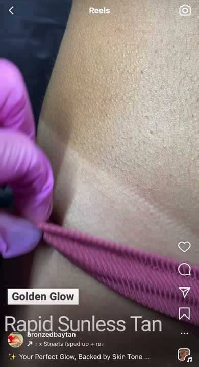 Close-up detail of an even spray tan finish